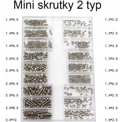 Skrutky pre notebooky pre notebooky DIY sada pre počítače, skrutky na hodinky pre mobilné telefóny 500ks sada od 1.2 po 2 – Hledejceny.cz