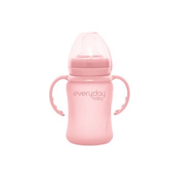 Everyday Baby skleněná láhev Heathy+ Sippy Cup růžová barva 150ml