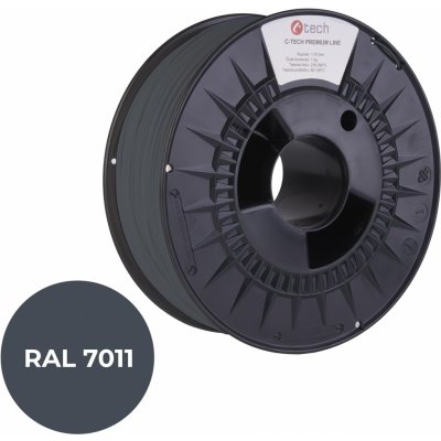 C-Tech Premium Line PLA, ocelová šedá, RAL7011, 1,75mm, 1kg (3DF-P-PLA1.75-7011) – Zboží Mobilmania