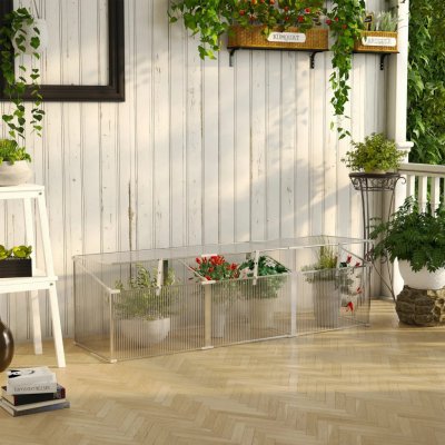 Outsunny polykarbonátový skleník 180 x 51 x 51 cm stříbrný – Zboží Dáma