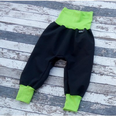 Yháček Softshellové kalhoty letní černá zelená