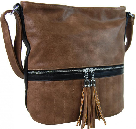 středně velká crossbody kabelka NH6047 Kávově hnědá