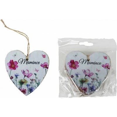 Srdce k zavěšení s nápisem MAMINCE, 10 ks D7877 – Zboží Dáma