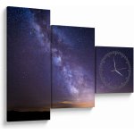 Obraz - Pohled do vesmíru (s hodinami), třídílný 90x70 cm s hodinami – Hledejceny.cz