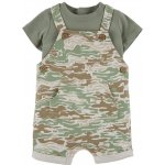 Carter's Set 2dílný triko kr. rukáv kraťasy na kšandy Green Camo chlapec – Hledejceny.cz