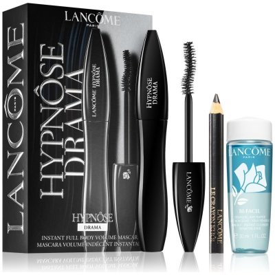 Lancôme Hypnôse 01 Excessive Black řasenka pro objem a oddělení řas 6,5 ml + 01 Noir tužka na oči 0,7 g + odličovač očí pro všechny typy pleti včetně citlivé 30 ml – Zboží Mobilmania