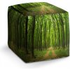 Sedací vak a pytel Sablio taburet Cube cesta v lese 40x40x40 cm