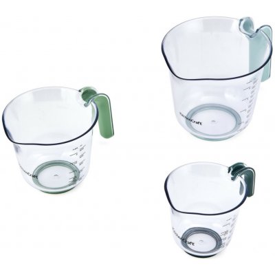 Odměrky KitchenCraft sada 3 ks stohovatelné džbánky 250 ml 500 ml 1000 ml plast barevné rukojeti vaření pečení KCMJUG3PCGR – Sleviste.cz