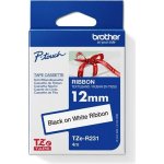 BROTHER TZE-R231 - 12mm x 4m BÍLÁ PÁSKA, ČERNÝ POTISK – Zboží Dáma