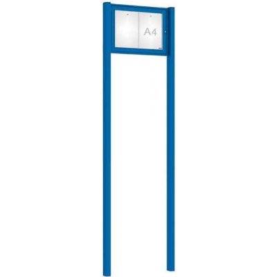 PROCITY Venkovní elegantní vitrína Tradition, 2 x A4, včetně sloupků, modrá | Zboží Auto