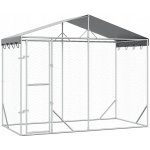 vidaXL Venkovní psí kotec se střechou stříbrný 300 x 150 x 250 cm – Sleviste.cz