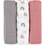 PETITE&MARS bambusová mušelínová Moussy Rose Rainbows 68 x 68 cm 3 ks – Hledejceny.cz