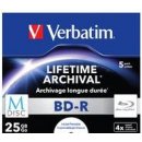 Verbatim BD-R 25GB 4x, M-Disc, Single layer, printable, jewel, 5ks (43823)