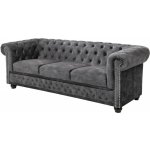 Interior DE Chesterfield 3M 205 cm šedá samet POH41215 – Hledejceny.cz