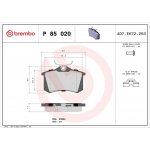 BREMBO P 85 020 Sada brzdových destiček, kotoučová brzda (P85020) – Zboží Mobilmania