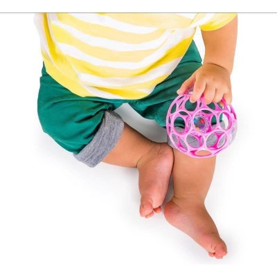 Oball chrastítko RATTLE 10 cm dark pink – Zboží Dáma