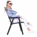 Zahradní křeslo SPRINGOS VERONA grafitové – Sleviste.cz