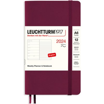 Leuchtturm1917 Pocket Softcover A6 Týdenní 2024 Port Red