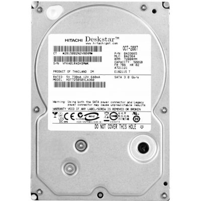 Hitachi 500GB SATA II 3,5", HDT725050VLA360