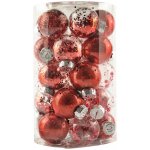 DECOLED Sada 25 vánočních ozdob prům. 6 cm červená – Hledejceny.cz