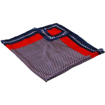 hedvábný šátek s potiskem tmavě modro-červeno-bílý – Zboží Mobilmania