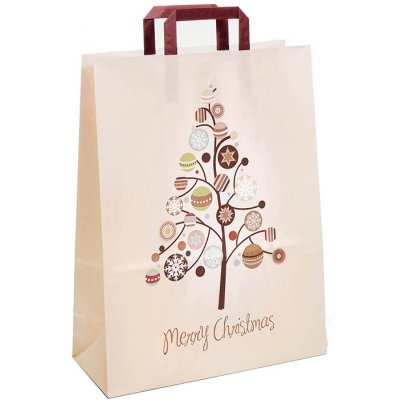 Vánoční papírová taška strom 320x140x420 mm / 25 kusů – Zboží Mobilmania