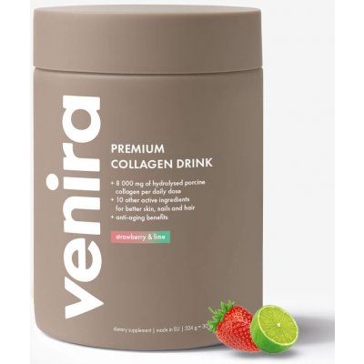 Venira Premium kolagenový drink pro vlasy nehty pleť 324 g jahoda a limetka – Hledejceny.cz