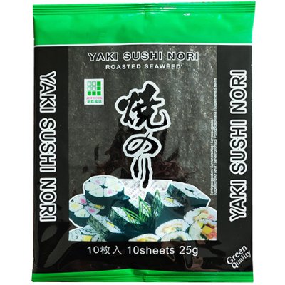 Jhfoods Mořská řasa Nori na sushi pražená 19x21cm 10ks 25 g – Sleviste.cz