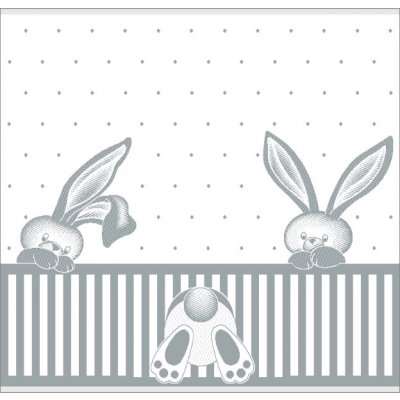 Veba NORA Zajíčci šedá 104x104 cm – Zboží Dáma