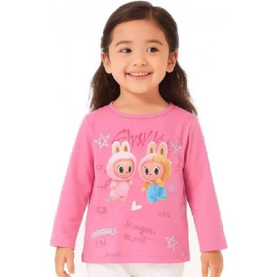 Kugo dívčí tričko s obrázkem a dlouhým rukávem Růžová – Hledejceny.cz