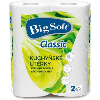 Big Soft papírové utěrky v roli Classic extra bílé 2 vrstvy 2 ks