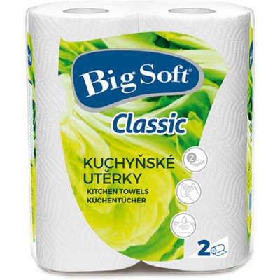 Big Soft papírové utěrky v roli Classic extra bílé 2 vrstvy 2 ks