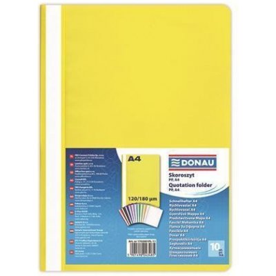 Desky s rychlovazačem PP A4 DONAU, 10ks - žluté – Zboží Živě