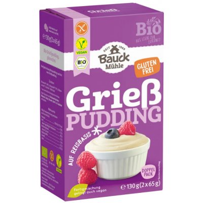 Bauckhof Krupicový rýžový pudink s vanilkou bio 2 x 65 g – Zboží Mobilmania