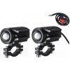 LED přídavná světla na moto 2x20W, dualcolor, 12-24V