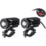 LED přídavná světla na moto 2x20W, dualcolor, 12-24V