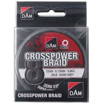 DAM šňůra Crosspower 8-Braid Dark Grey 150m 0,17mm 11,3kg