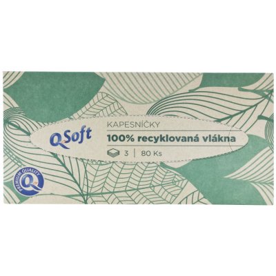 Q Soft papírové kapesníčky recyklované 3-vrstvé 80 ks – Zbozi.Blesk.cz