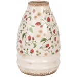 Béžová keramická váza s jahůdkami Wild Strawberries M - Ø 21*32 cm - Clayre & Eef – Hledejceny.cz
