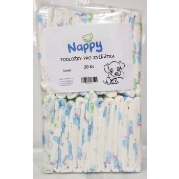 Nappy podložky pro zvířátka 60 x 60 cm 20 ks