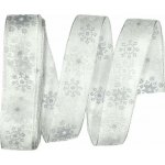 Vánoční stuha organzová ORGANDY SNOWFLAKES bílá 25mm x 2m (8,50 Kč/m) – Zboží Dáma