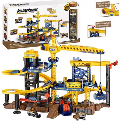 iMex Toys interaktivní garáž s jeřábem 80cm 2v1 Construction set 663-802 – Zboží Mobilmania