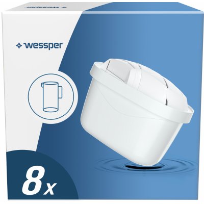 Wessper® AQUAMAX kompatibilní náhradní filtrační vložky pro BRITA Maxtra+, Style, Marella, Elemaris, XL, Fun - balení 8 ks