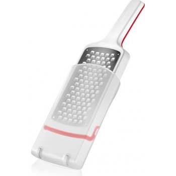 TESCOMA Handy X-sharp bílé – ruční, nerezové, kuchyňské struhadlo na zeleninu s nádobkou