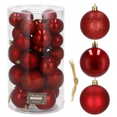 SPRINGOS Vánoční baňky červené mix 4 5 6cm sada 30ks CA0179-XG – Zbozi.Blesk.cz