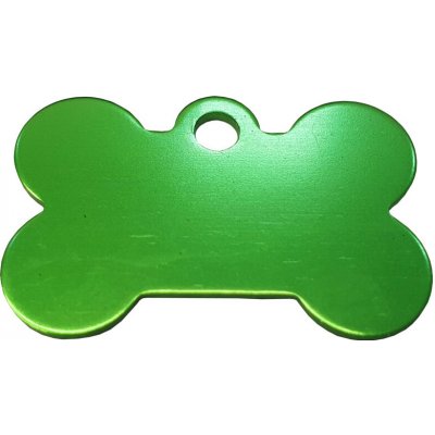Bafpet Oboustranná psí známka kostička Zelená 1,5cm x 2,5cm 01M