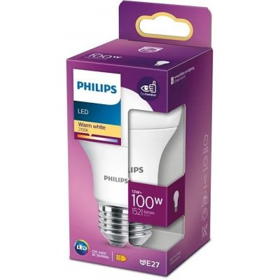 Philips LED žárovka LED E27 A60 13W = 100W 1521lm 2700K Teplá bílá 200° PHICLAJ0052 – Hledejceny.cz