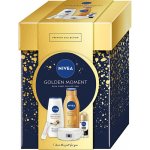 Nivea Golden Moment dámské tělové mléko Q10 Firming Bronze 400 ml + sprchový gel Shea Butter & Botanical Oil 250 ml + antiperspirant roll-on Black & White Invisible Silky Smooth 50 ml + balzám na rty – Sleviste.cz