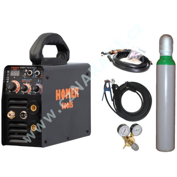 Svářečky Alfain HOMER T 160 HF PULSE + kabely + ventil + lahev