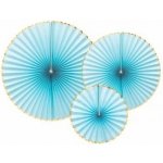 PartyDeco Dekorační rozety světle modré – Zboží Dáma